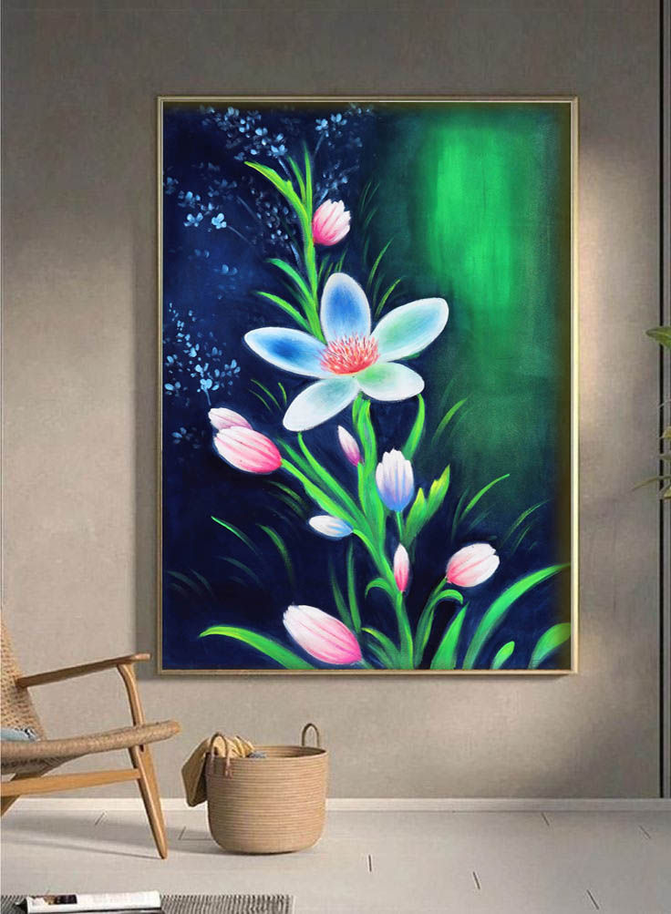 elegant flower collection canvas painting